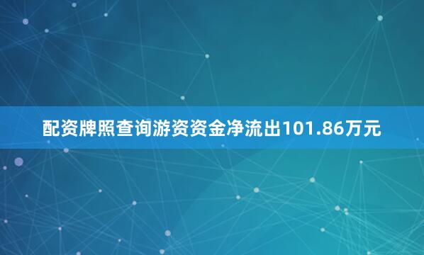 配资牌照查询游资资金净流出101.86万元