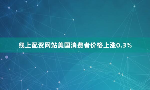 线上配资网站美国消费者价格上涨0.3%