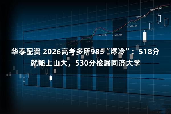 华泰配资 2026高考多所985“爆冷”：518分就能上山大，530分捡漏同济大学